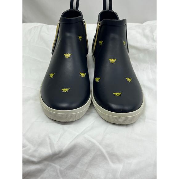Joules Women’s Size 10 Black Yellow Rain Booties Bumble Bee Print Waterproof - Picture 6 of 9